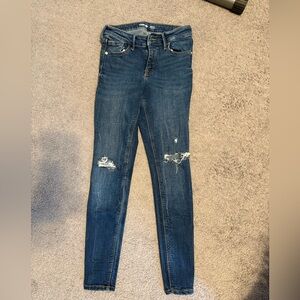 Size 0 women’s rockstar super skinny mid rise jeans old navy